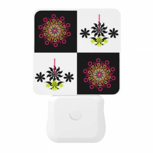 Night Light, A Black And White Image Of A Flower With A Pink Center. -Acrylic Night Light Shop 9e8611568b5c76b21b4f2f7b8a88efa51bf26366