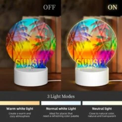 Round Acrylic Night Light, A Colorful Sunset With A Beach Party Logo. 2 Round Acrylic Night Light, A Colorful Sunset With A Beach Party Logo. -Acrylic Night Light Shop 9f8d68321b234e3f76c274ab4a3cf73c2711933a