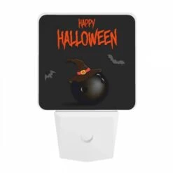 Night Light, A Black And White Image Of A Bomb With A Witch's Hat On It. -Acrylic Night Light Shop 9fa303fd12f6d848bad41044c02e308d03544aeb