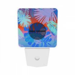 Night Light Set Of 2, A Colorful Image Of Palm Trees And A Blue Circle With The Words "Enjoy Summer" Written On It. -Acrylic Night Light Shop 9fe9f87e995b61c914feaa6305dce3034d221686
