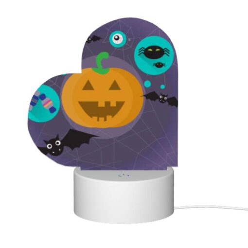 Love Acrylic Night Light, A Pumpkin Is Surrounded By Bats And Other Halloween-themed Items. -Acrylic Night Light Shop a06c3a2b61c5803b3497449c1ee14ccdd4a5bfb2