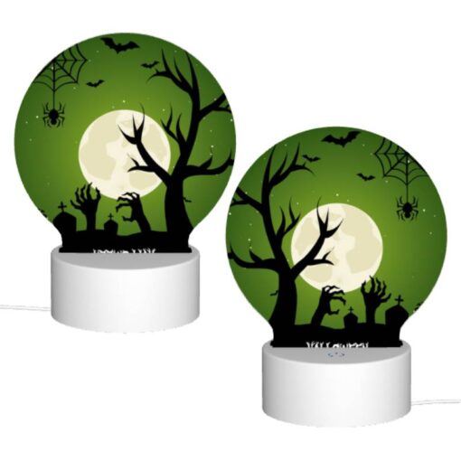 Round Acrylic Night Light, A Spooky Halloween Scene With A Full Moon And Bats. -Acrylic Night Light Shop a0c2743a7f562c1125214e47eb2ced81c8dd66a5