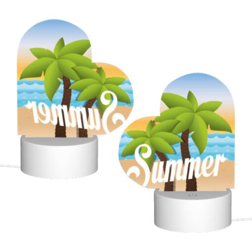 Love Acrylic Night Light, A Cartoon Image Of A Palm Tree And The Word "summer" On A Beach. -Acrylic Night Light Shop a14327940adbd60c8bf9a7db7be94912e7ef98c6