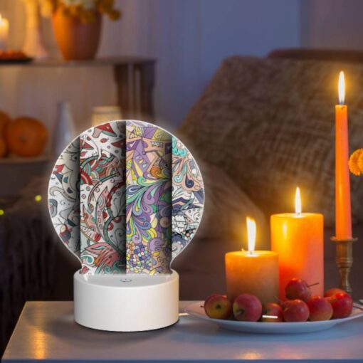 Round Acrylic Night Light, Four Different Colored Designs Of Flowers. -Acrylic Night Light Shop a14ba8b8428bcb50b0f0f3164eda66be4f6b7395