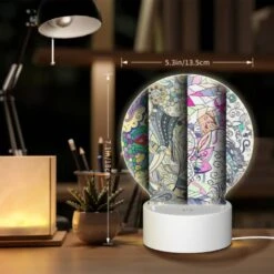 Round Acrylic Night Light, Four Different Colored Paintings Of Flowers. -Acrylic Night Light Shop a14fdc2c6bda471bb7ac47c71e2acaa0a112b6c1