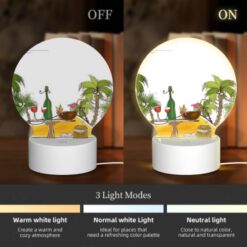 Round Acrylic Night Light, A Cartoon Of A Tropical Island With A Table And Chairs -Acrylic Night Light Shop a191ef3415b4f6bfc418f0e10d6d3431dd71f2a3
