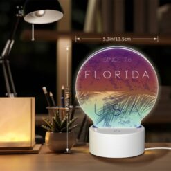 Round Acrylic Night Light, A Blue And Purple Circle With The Words "Florida USA" Written In White. -Acrylic Night Light Shop a1d7f2216248201a0aceef03c41e96060b67e6c4