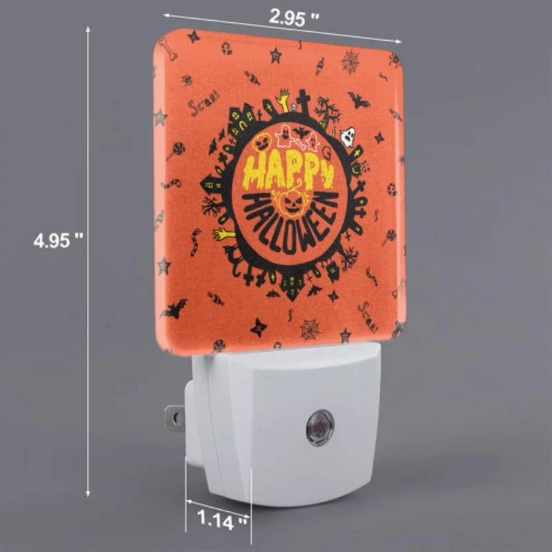 Night Light Set of 2, A round orange sign with a happy halloween message. Night Light Set Of 2, A Round Orange Sign With A Happy Halloween Message. -Acrylic Night Light Shop a215bf3f981a6675787cdcbfe93864ca3e1e487e