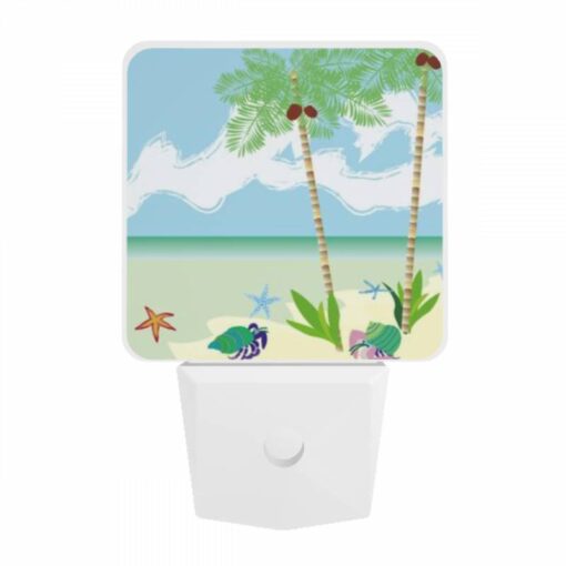 Night Light, A Painting Of A Beach With Palm Trees And A Crab. -Acrylic Night Light Shop a28db0359532b284b315bd87159dbf954ec9b8cb