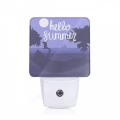 Night Light, A Cartoon Cat Is Laying On A Beach Chair