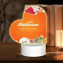Love Acrylic Night Light, A Colorful Halloween Poster With Various Halloween Items.