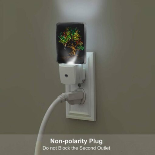 Night Light Set Of 2, A Woman Is Sitting In A Tree With A Colorful Background. -Acrylic Night Light Shop a399e07f3f5442126fac2690924baaae8d2f9f80