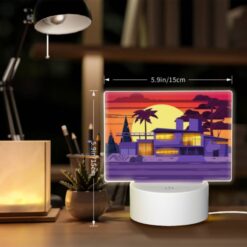 Rectangular Acrylic Night Light, A House With A Purple Roof And A Sunset In The Background. -Acrylic Night Light Shop a433bd158abe2c34da50f533bb4bd4ba69252486