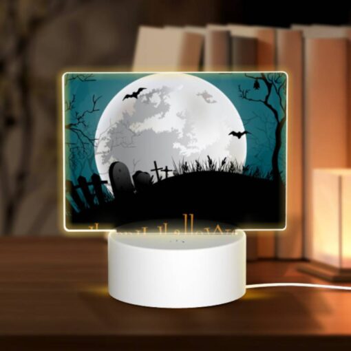 Rectangular Acrylic Night Light, A Halloween Scene With A Moon -Acrylic Night Light Shop a43c510a89de93875fc606f90bb2ca4cee6298bd