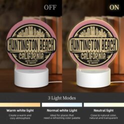 Round Acrylic Night Light, A Sign For Huntington Beach -Acrylic Night Light Shop a47f3cdbd90afb4a59775d60c6471b7f6d278815