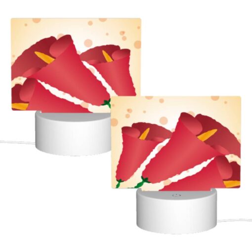 Rectangular Acrylic Night Light, A Red Flower With Green Leaves. -Acrylic Night Light Shop a4e9a885da71294979c7dae62adee3635f1b3a88