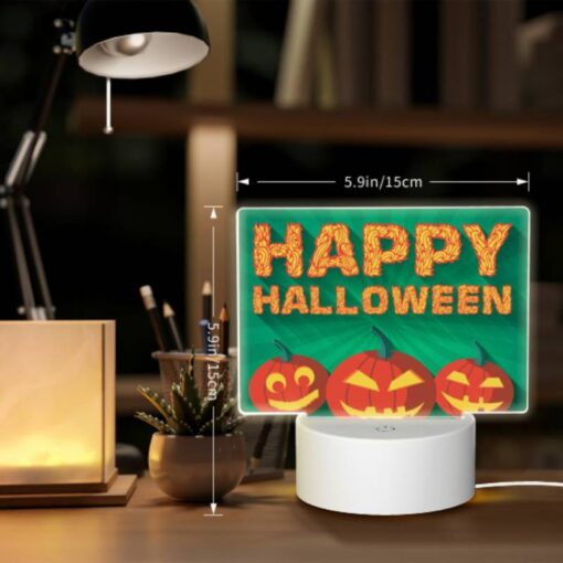 Rectangular Acrylic Night Light, Three Pumpkins With Smiling Faces On Them -Acrylic Night Light Shop a56268a0064e6b588a1d07fb2f5fbeadeae09157