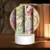 Round Acrylic Night Light, Three Colorful And Artistic Designs Are Displayed Side By Side.