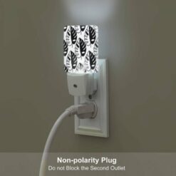 Night Light, A Pattern Of Leaves With A Black And White Background. -Acrylic Night Light Shop a5d652444a338b73c8de52148b58b2f83f18382e