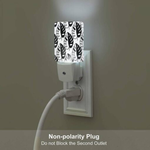 Night Light, A Pattern Of Leaves With A Black And White Background. -Acrylic Night Light Shop a5d652444a338b73c8de52148b58b2f83f18382e