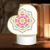 Love Acrylic Night Light, A Colorful Flower Design With A Yellow Center.
