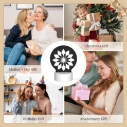 Round Acrylic Night Light, A Black And White Flower Design. 7 Round Acrylic Night Light, A Black And White Flower Design. -Acrylic Night Light Shop a6995720c01783ca86554213f9c97d2789fbb0ad