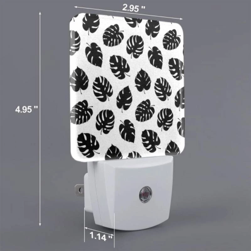 Night Light Set of 2, A pattern of leaves on a black and white background. Night Light Set Of 2, A Pattern Of Leaves On A Black And White Background. -Acrylic Night Light Shop a6b9a8127cfd73898c5c223b5deb2270501ce9d8