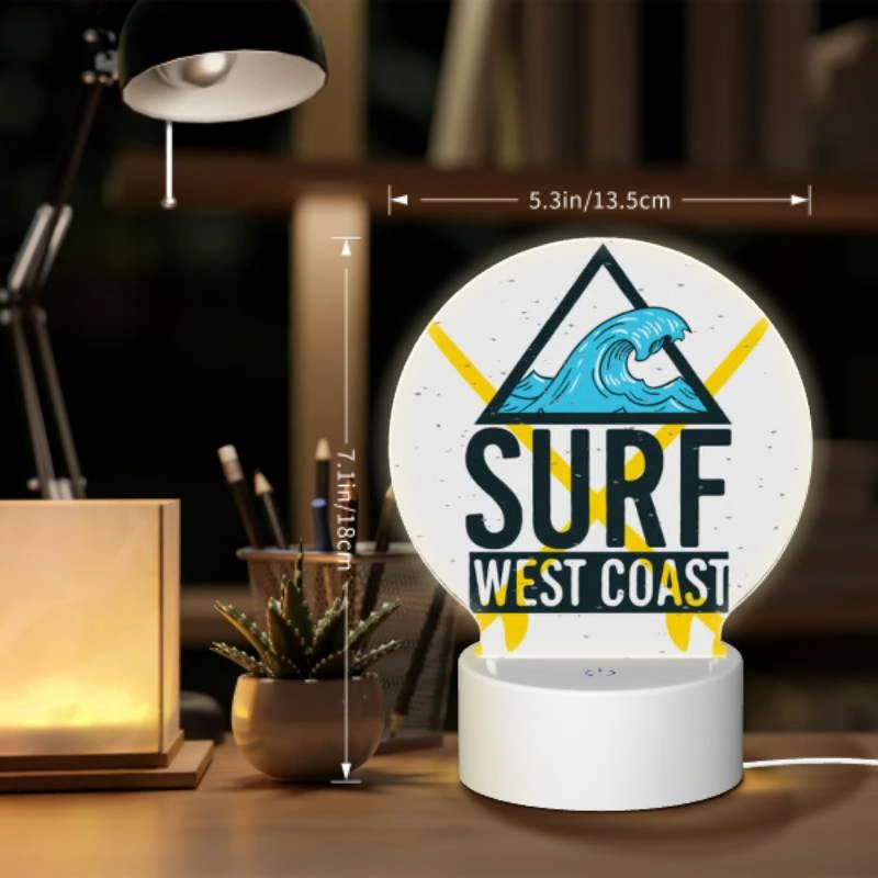 Round Acrylic Night Light, A logo for Surf West Coast. Round Acrylic Night Light, A Logo For Surf West Coast. -Acrylic Night Light Shop a6d1b2bb1407cafad2aebb17c6afbd93b19cc97f