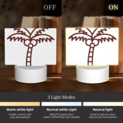 Rectangular Acrylic Night Light, A Brown And White Drawing Of A Palm Tree. -Acrylic Night Light Shop a714ab15331bc3ed8f8d8bbe351511b06dbc94e4