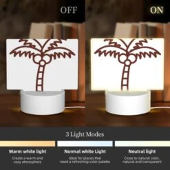 Rectangular Acrylic Night Light, A Brown And White Drawing Of A Palm Tree. 2 Rectangular Acrylic Night Light, A Brown And White Drawing Of A Palm Tree. -Acrylic Night Light Shop a714ab15331bc3ed8f8d8bbe351511b06dbc94e4