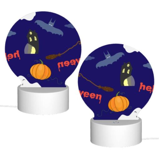 Round Acrylic Night Light, A Halloween Themed Image With A Pumpkin -Acrylic Night Light Shop a743b28ed64280d22fe55b80da50539a5fa8add3