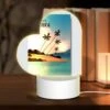 Love Acrylic Night Light, A Colorful Poster Of A Tropical Island With Palm Trees And A Sunset.