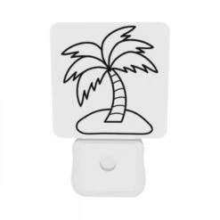 Night Light Set Of 2, A Black And White Drawing Of A Palm Tree. 7 Night Light Set Of 2, A Black And White Drawing Of A Palm Tree. -Acrylic Night Light Shop a7abeec2ffa877ecbc593869a1f40a1a256f2dc1