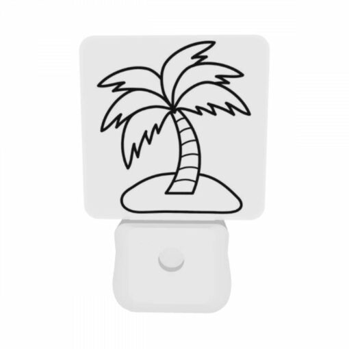 Night Light Set Of 2, A Black And White Drawing Of A Palm Tree. -Acrylic Night Light Shop a7abeec2ffa877ecbc593869a1f40a1a256f2dc1
