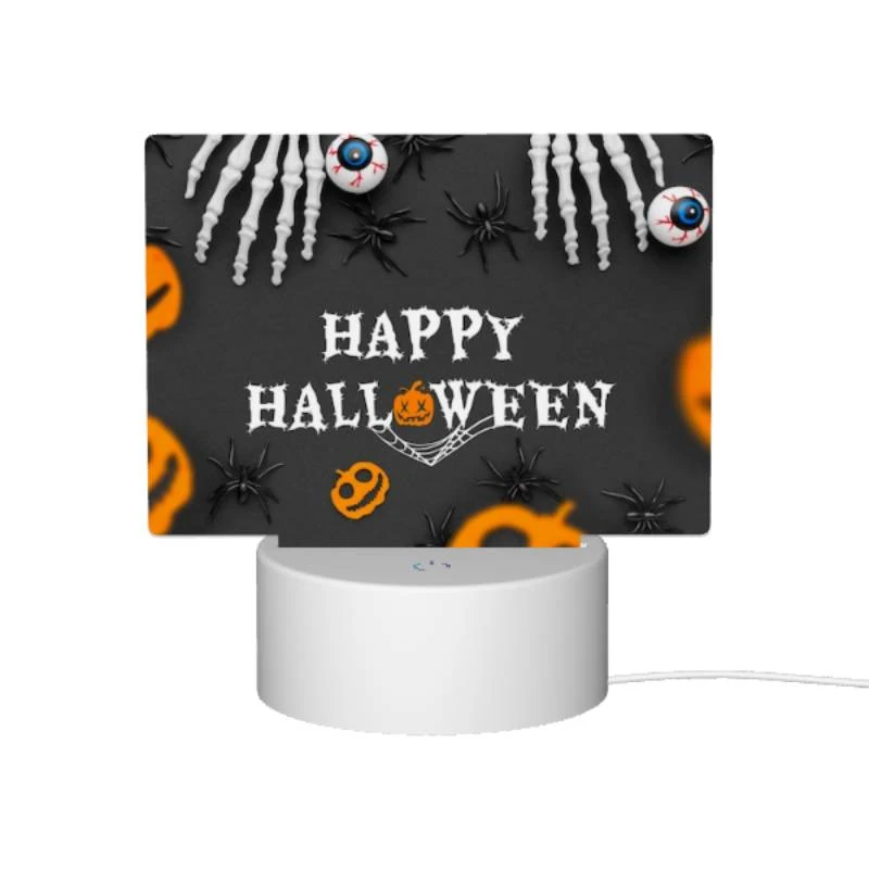 Rectangular Acrylic Night Light, A Halloween poster with a spider web and skeletons. Rectangular Acrylic Night Light, A Halloween Poster With A Spider Web And Skeletons. -Acrylic Night Light Shop a812d14536ed4bb1c5eeb9067a864f9ca5b92d6a