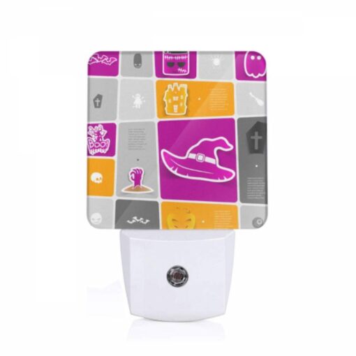 Night Light, A Collection Of Halloween Images On A Pink Background. -Acrylic Night Light Shop a82f9a2644f235e49ec548242358c36a024ceb9b
