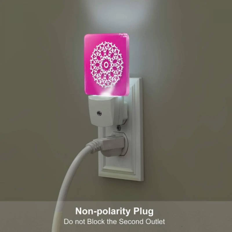 Night Light Set of 2, A white snowflake design on a pink background. Night Light Set Of 2, A White Snowflake Design On A Pink Background. -Acrylic Night Light Shop a85d34b306ead25a588636c34d06d1508cafa92a