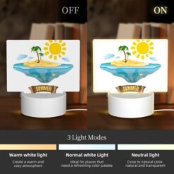 Rectangular Acrylic Night Light, A Cartoon Of A Tropical Island With A Sun And Palm Trees. -Acrylic Night Light Shop a8b55af1a22c76ef32494cd2e794a15f6efba0b0
