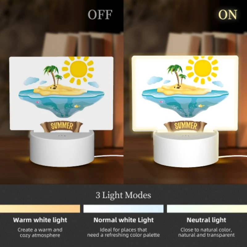 Rectangular Acrylic Night Light, A cartoon of a tropical island with a sun and palm trees. Rectangular Acrylic Night Light, A Cartoon Of A Tropical Island With A Sun And Palm Trees. -Acrylic Night Light Shop a8b55af1a22c76ef32494cd2e794a15f6efba0b0