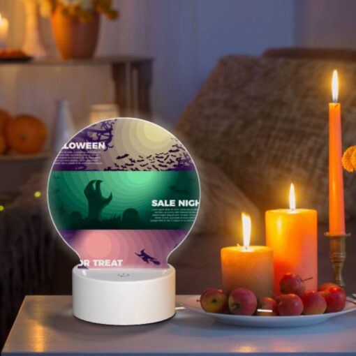 Round Acrylic Night Light, A Colorful Poster With Halloween -Acrylic Night Light Shop a8b71ab0e40e01e0c83e4012eebddebe56655a91