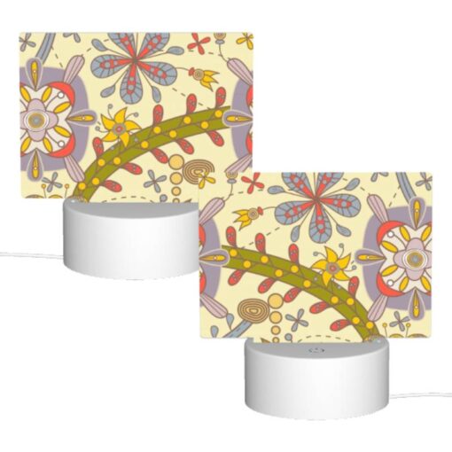 Rectangular Acrylic Night Light, A Colorful Flower Design With A Yellow Bowl In The Center. -Acrylic Night Light Shop a8d434ec39730a93b3820cedc8ecea5517b0b5f2