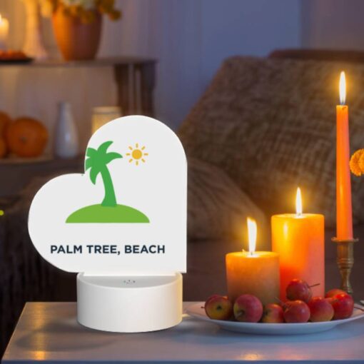 Love Acrylic Night Light, A Green And White Image Of A Palm Tree And Sun On A Beach. -Acrylic Night Light Shop a90f5b35c6f78688188f1971a541dad6a3905070
