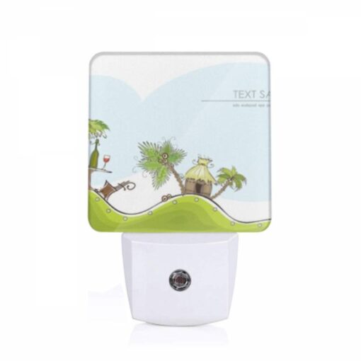 Night Light, A Cartoon Of A Hill With A Palm Tree And A Bottle Of Wine. -Acrylic Night Light Shop a928dbf3f57278cf4d2d7ed2f53b98a33119fd23