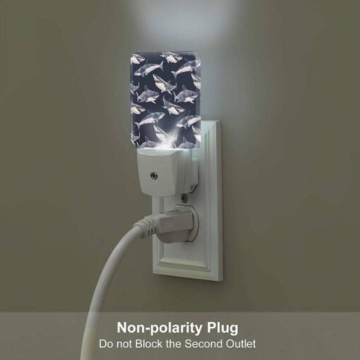 Night Light, A Pattern Of Sharks On A Blue Background. -Acrylic Night Light Shop a9c3094f5d77094e82fe14c0eddbf1d29c43a38e