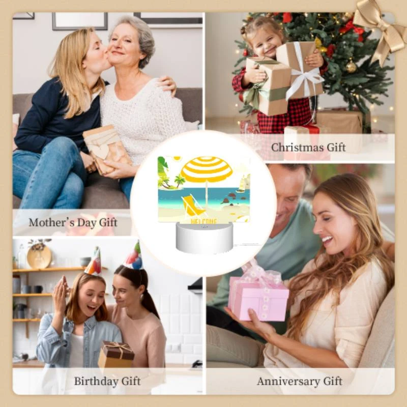 Rectangular Acrylic Night Light, A yellow and white umbrella is set up on a beach Rectangular Acrylic Night Light, A Yellow And White Umbrella Is Set Up On A Beach -Acrylic Night Light Shop a9e605a8722dbbe8b9ca0eab564529d48c4266b7