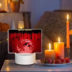 Rectangular Acrylic Night Light, A Halloween Night Party Poster With A Red Moon And Bats. -Acrylic Night Light Shop aa1abc31aba536ca54c39f9643aea1ae9120e0cc