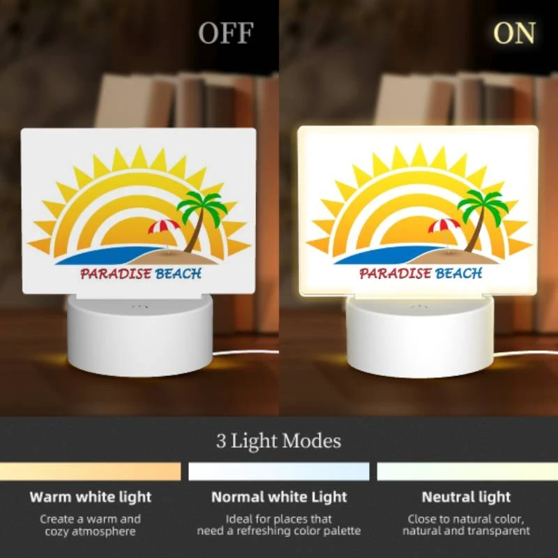 Rectangular Acrylic Night Light, A sunny beach with a palm tree and a red umbrella. Rectangular Acrylic Night Light, A Sunny Beach With A Palm Tree And A Red Umbrella. -Acrylic Night Light Shop aa38b38f5d5f5753b006ed2cf44a3182e13f40cb