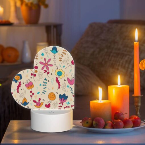Love Acrylic Night Light, A Colorful Floral Pattern With A Variety Of Flowers And Leaves. -Acrylic Night Light Shop aa680b6d54547bde649adb60a9a9d78a8b092cc4