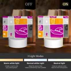 Rectangular Acrylic Night Light, A Collection Of Halloween Images On A Pink Background. -Acrylic Night Light Shop aa92c889ea80eef67802c53a668445cc457006c5
