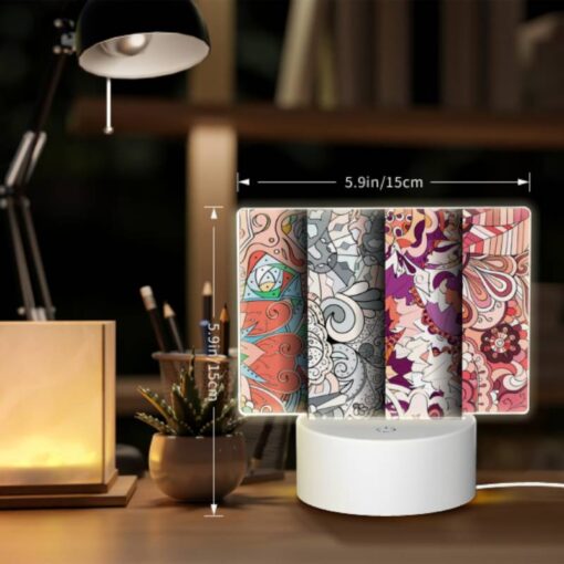 Rectangular Acrylic Night Light, Four Different Colored Designs Of A Flower. -Acrylic Night Light Shop aaca44a9964a1e6cd36330bc9409bae65a8ed0ea